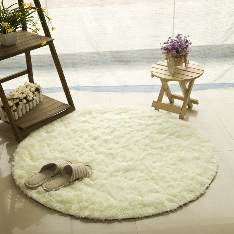 Nordic Jersey Christmas Rice White Round Rug Bedroom Full of Airy Living Room Cute Cloakroom Girl Hearts Hanging Basket Photo