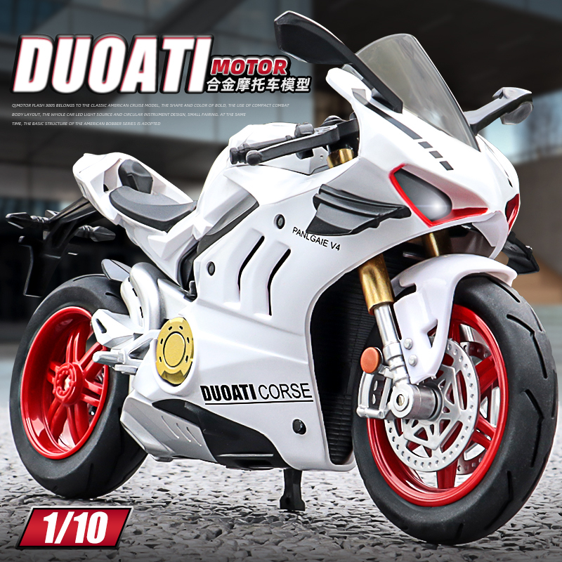 1:10 Ducati V4 Alloy Collectible Motorcycle Ornament High-End Simulation Motorcycle Model Boy's Collectible Toy Car 1:10 Ducati V4 Alloy Collectible Motorcycle Ornament High-End Simulation Motorcycle Model Boy's Collectible Toy Car