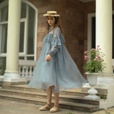 Летнее ретро платье, французский стиль, с вышивкой, цветочный принт, оверсайз