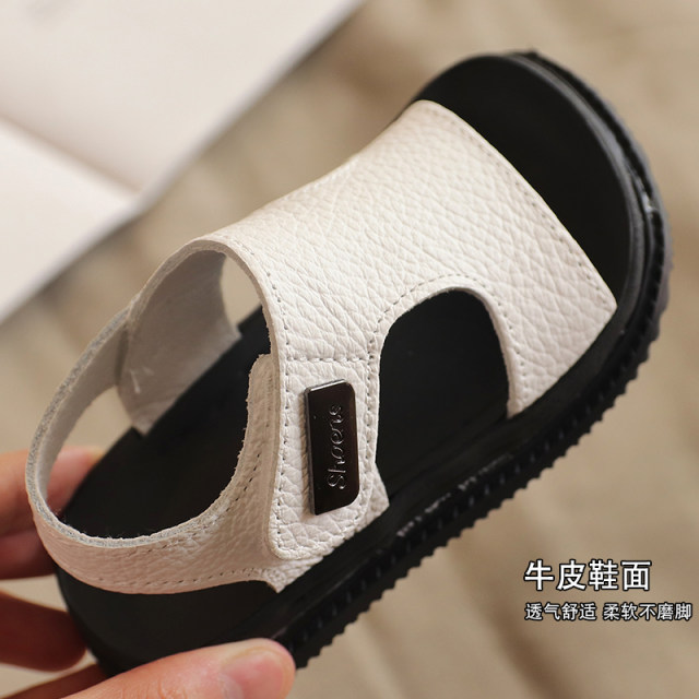 Baby children's baby sandals male leather male baby toddler shoes female soft bottom summer one year old 3 children boy shoes 2