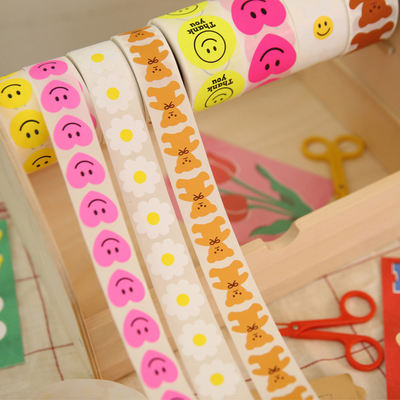 Korean afrocat cute fluorescent tape-style sticker creative rolling diary gift Ins-style decorative sticker
