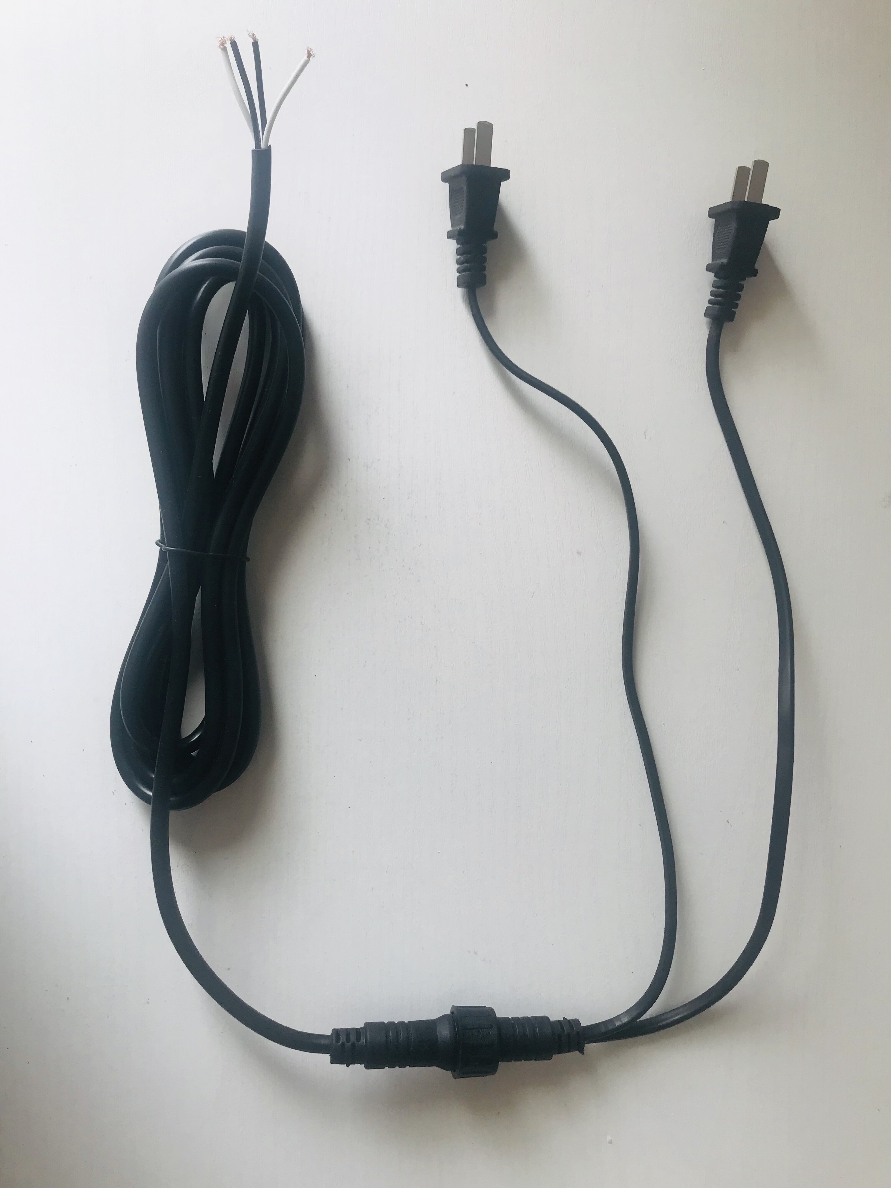 Fish tank aquarium lamp line two - in - one waterproof sheath line four - core double plug line 3 m equipment extension line