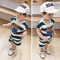 Quần áo trẻ em 2019 hè mới 1-3-5 tuổi boy boy baby baby cotton ngoại quốc tay ngắn phù hợp với thủy triều - Phù hợp với trẻ em váy trẻ em hàn quốc