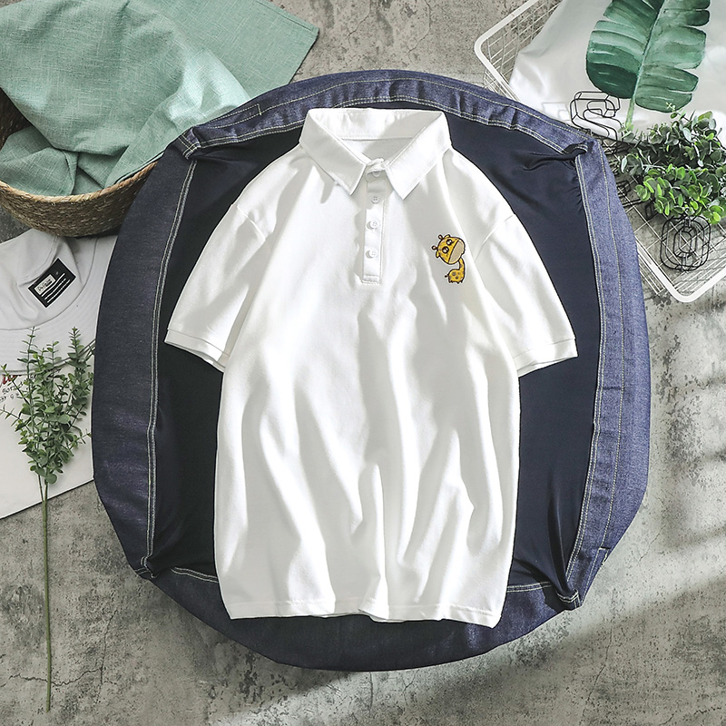 Hồng Kông thương hiệu thời trang nam trên áo quần áo ve áo POLO T-shirt có cổ áo ngắn tay xu hướng đẹp trai chiếc váy mùa hè thường