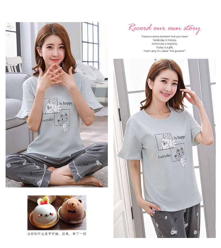 Quần short ngắn tay mùa hè nữ phiên bản Hàn Quốc của quần short cotton hai mảnh hoạt hình dễ thương có thể mặc bên ngoài quần áo phù hợp bộ mặc nhà