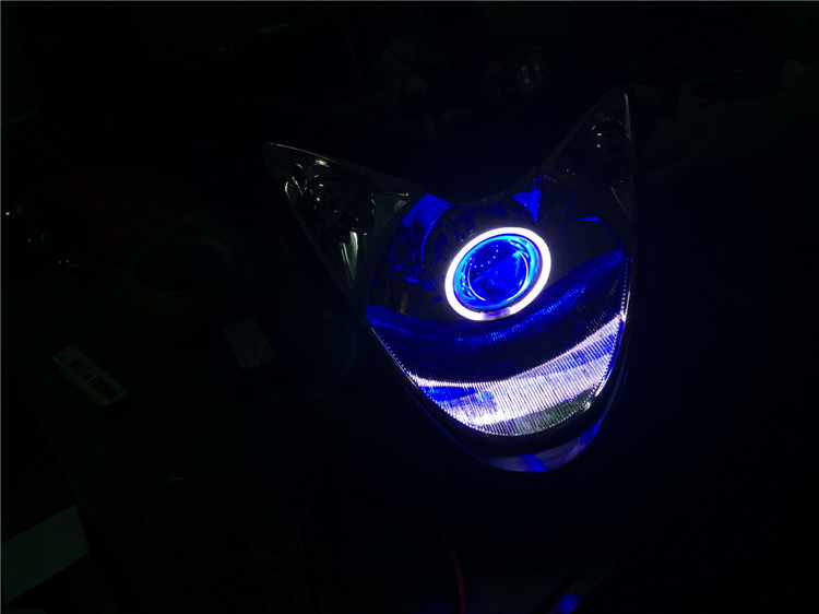 Nhanh Eagle Xe Máy Đèn Pha Mắt Thiên Thần Xenon Ánh Sáng Đôi Ống Kính Ánh Sáng Yamaha Devil Eye Lens Hội Tái Trang Bị Đèn đèn pha sirius