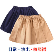 Girls  school uniform skirt Childrens skirt College style primary school summer pleated skirt Red plaid skirt spring and autumn section