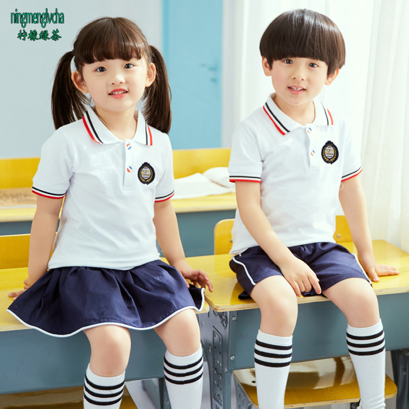 Kindergarten Garden Uniform Summer Clothing Primary School Children School Uniforms Short Sleeve Suit Summer Season Graduation College Wind Children Sports Class Clothes