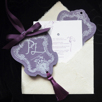 ROCKSUGAR) Niche design purple new Chinese style tassel letterpress advanced wedding invitation card
