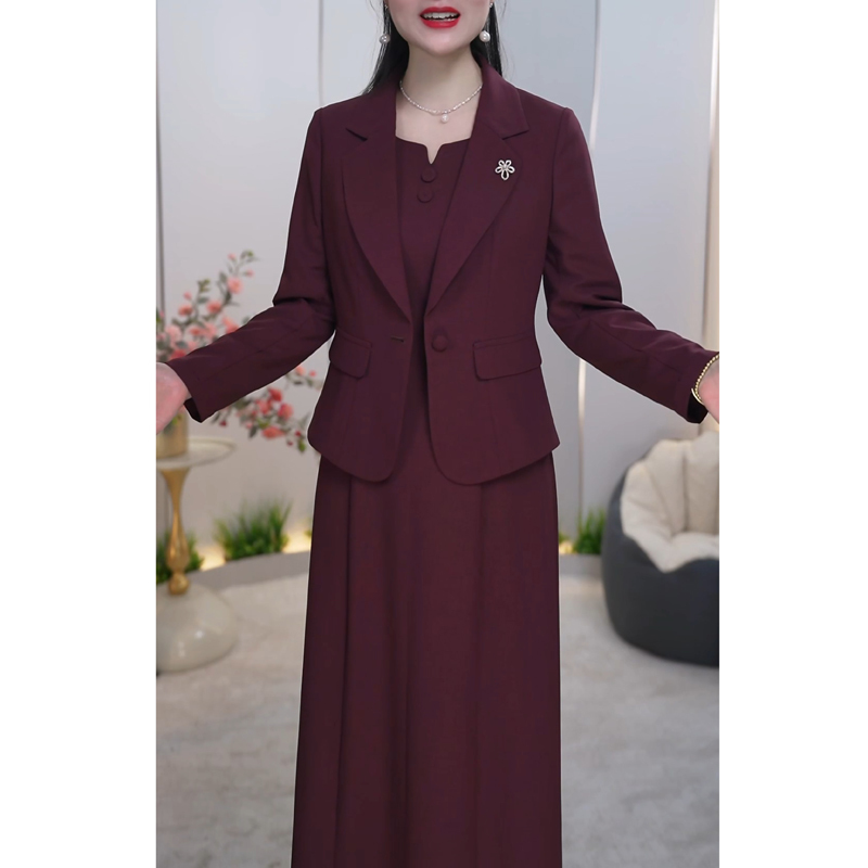Dress 2025 New Style Women's Spring and Autumn Wedding Banquet Outfit for Mother-In-Law, Mother's Formal Dress for Important Occasions, Two-Piece Dress Set Dress 2025 New Style Women's Spring and Autumn Wedding Banquet Outfit for Mother-In-Law, Mother's Formal Dress for Important Occasions, Two-Piece Dress Set