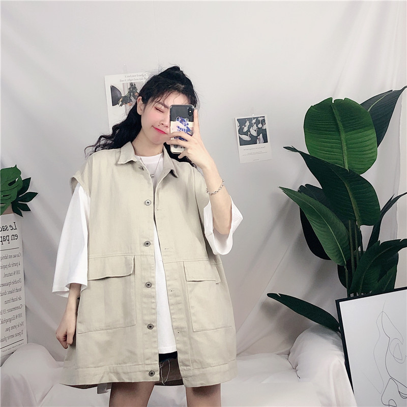 Hàn Quốc phiên bản của Harajuku phong net đỏ ngựa làm việc phụ nữ Clip mùa hè và mùa thu trong cardigan dài áo nịt áo khoác