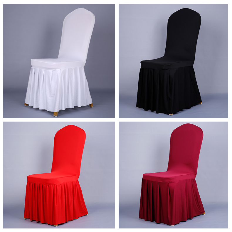 Pleated skirt swing elastic chair cover Hotel Hotel hotel chair cover wedding chair cover banquet chair cover customized meeting chair cover