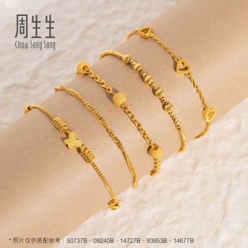 周生生 Вода Ripples Gold Horn Foots Простая тонкая ручная рога женская модель 09240B по цене