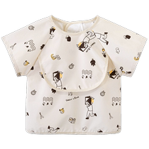 (co-section of the mall) Ins childrens hood clothing male and female eating out waterproof and anti-dirty male and female pauxiliary food permalls