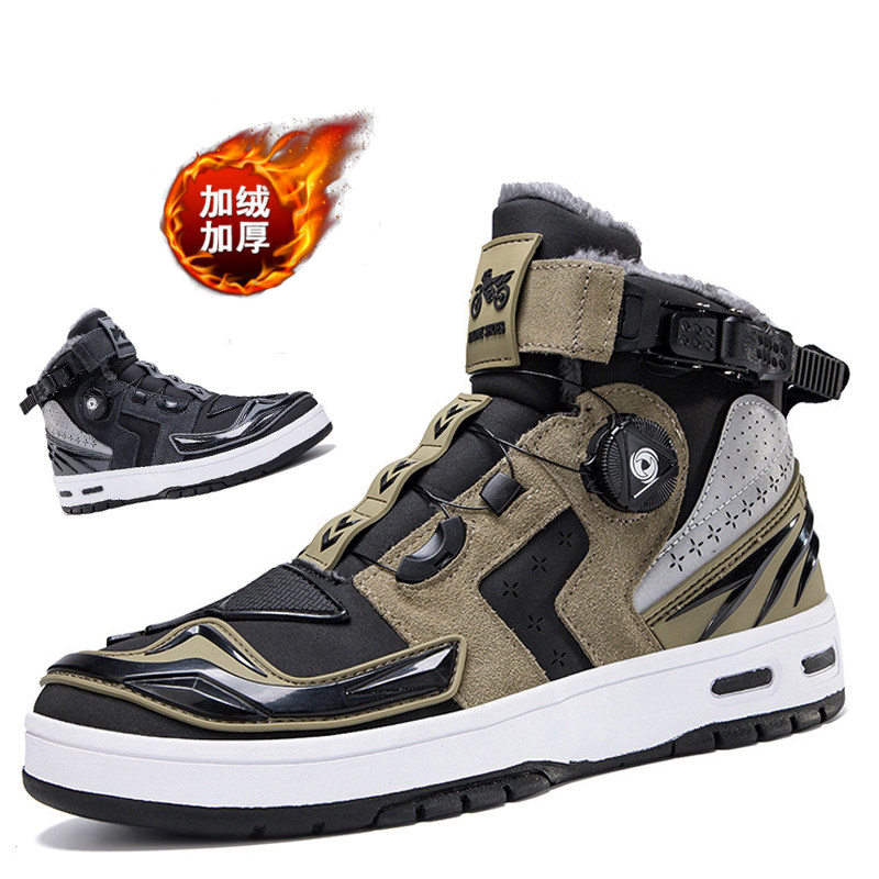 Winter riding boots Motorsport motorcycle Riding Shoes Plus Suede Off-road Boots Male Windproof Racing Locomotive Equipment Women New-Taobao