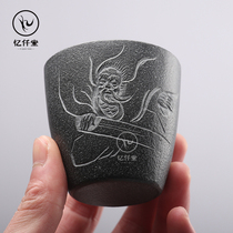Yiqiantang natural black gold stone head tea cup Single cup tea cup Personalized master cup Tea cup Kung Fu tea set boutique