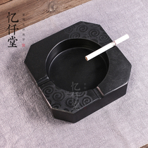 Yi Qiantang natural Wujin stone ashtray handmade square large living room office ornaments personalized fashion specials