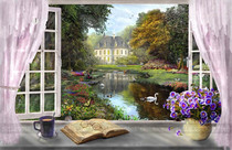 DMC self-made cross stitch kit HAE-Window With A View window scenery