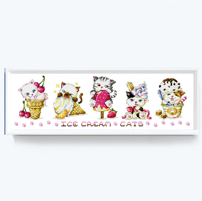 DMC Self-equipped Cross Embroidery Suite SODA SO-G82 Ice Cats Ice Cream Cats Cats