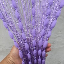 Finished product New encrypted bold partition door curtain simple modern silver silk curtain decorative entrance hanging curtain tassel