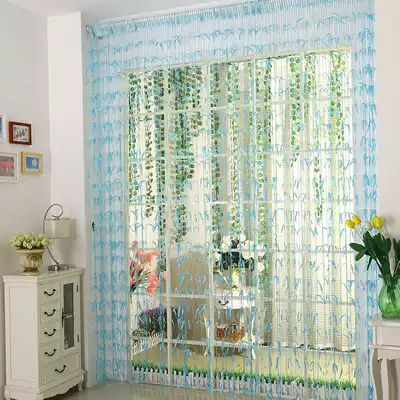 The New Direct store recommends pastoral finished willow leaf curtain encrypted porch curtain living room background decoration soft