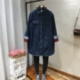 Han F Shandong cửa lót lưới áo khoác độn trong phần dài áo sơ mi denim tay dài nữ 9905 áo thủy triều áo sơ mi kiểu đẹp