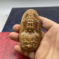Украшение в руку из зеленого сандала из сандалового дерева, резная подвеска из грецкого ореха, чай Тегуаньинь из натурального дерева, защитный амулет