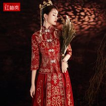 2021 new bridal wedding show wo clothing summer Chinese dress toast dress thin female show kimono wedding show wo