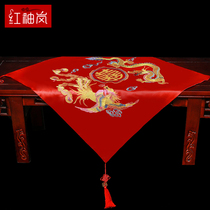 Red hijab 2021 new Chinese bride red tassel wedding hijab yarn embroidery classical Xiuhe dress hiker