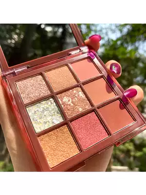 NOVO nine color eye shadow plate big earth color dumb Pearl flash powder Pearl waterproof ins Super Fire Eye Shadow plate 2021 New