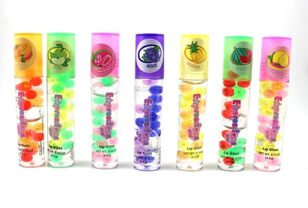 Được xuất khẩu sang Hoa Kỳ Rainbow Pearl Fruit Lip Gloss Lip Oil Frag Frag Fruit Flavor Moisturising Lock Water Moisturising Full 59 Yuan - Son bóng / Liquid Rouge
