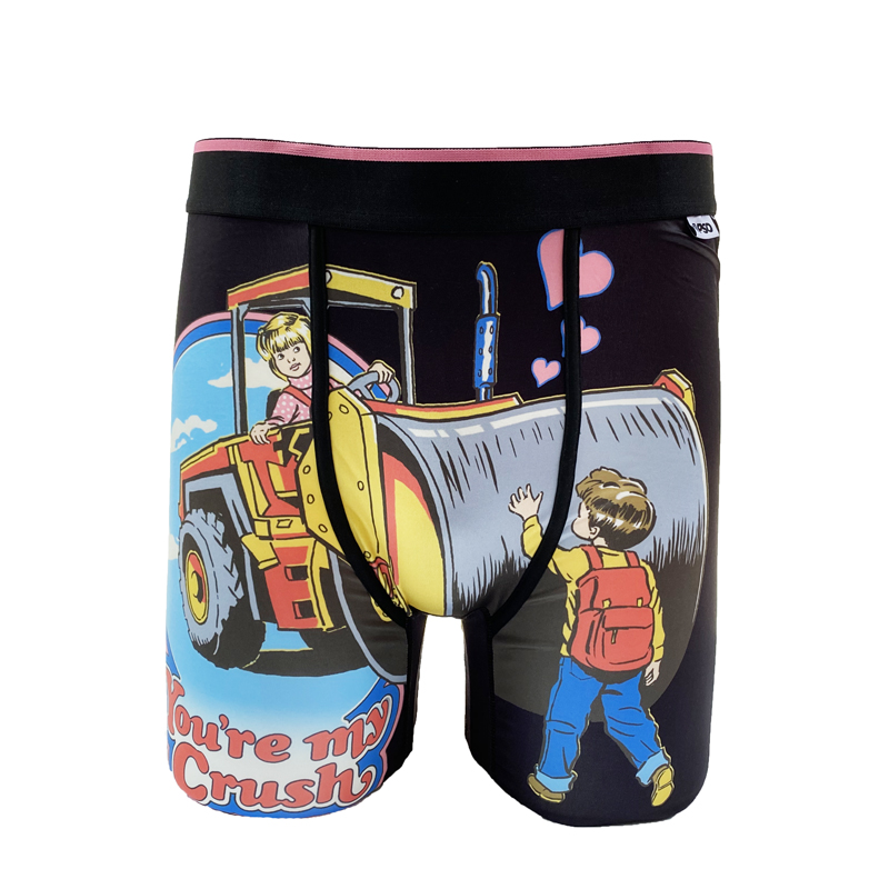 Gold & U & Are & My & CrushAmerican style Chaopai PSD Cartoon Bodybuilding motion Naked feeling Ice silk Quick drying man lengthen boxer underpants Large size
