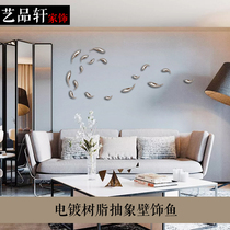 Modern Home Hotel Sofa Background Wall Solid Decoration Plated Fish Wall Decoration Fish Wall Decoration Pendant Fish Free of punch