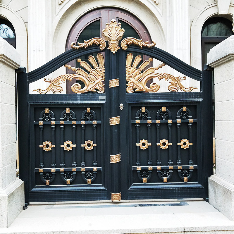 Villa gate country courtyard opposite door rural aluminum alloy double door European yard fence aluminum art gate