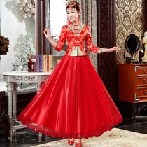 Bridal toast dress 2020 spring and Autumn new wedding dress dragon and phoenix coat red Cheongsam Chinese wedding dress vintage wedding dress