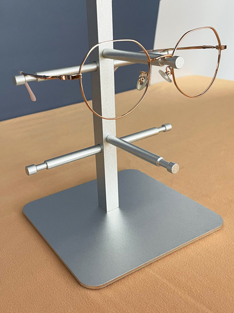 Metal glasses display stand High-end aluminum-magnesium alloy storage stand Glasses store high cabinet display props in the space