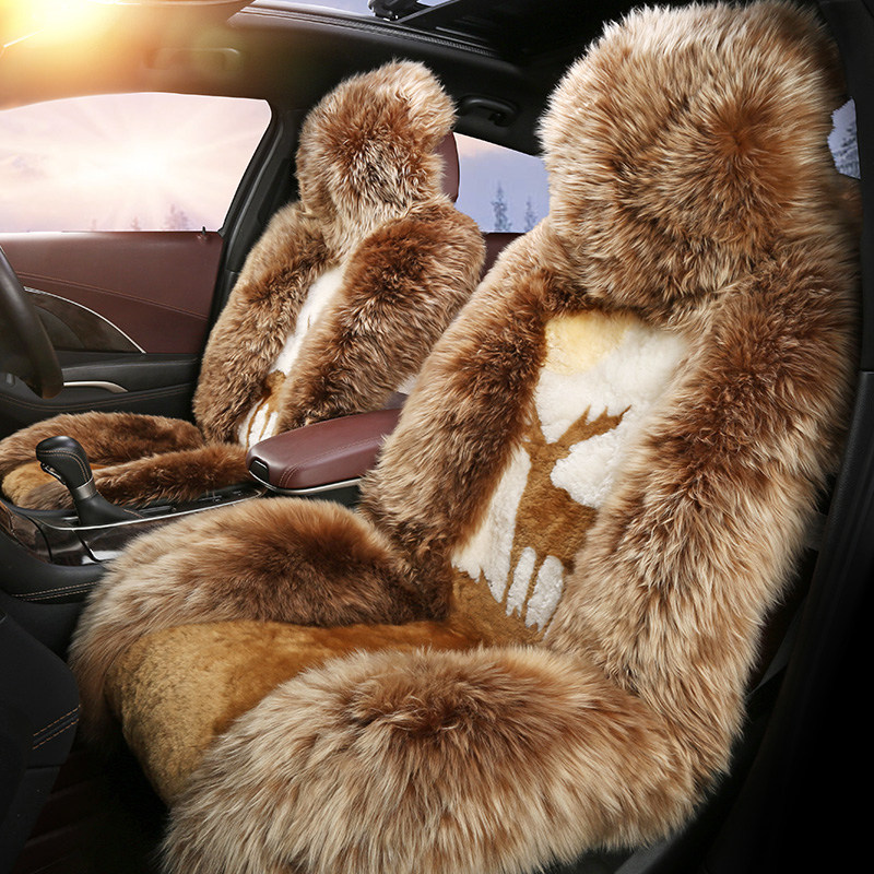 Pure Wool Car Cushion Winter Short plush seat cushion Hanranda Prado CRV Maiten sharp world all-bag seat cover