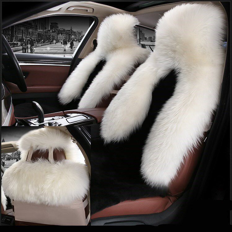Australian Pure Wool Car Cushion Winter Short plush Juno ConstantVioncovien Corcorai The longer the seat cushion