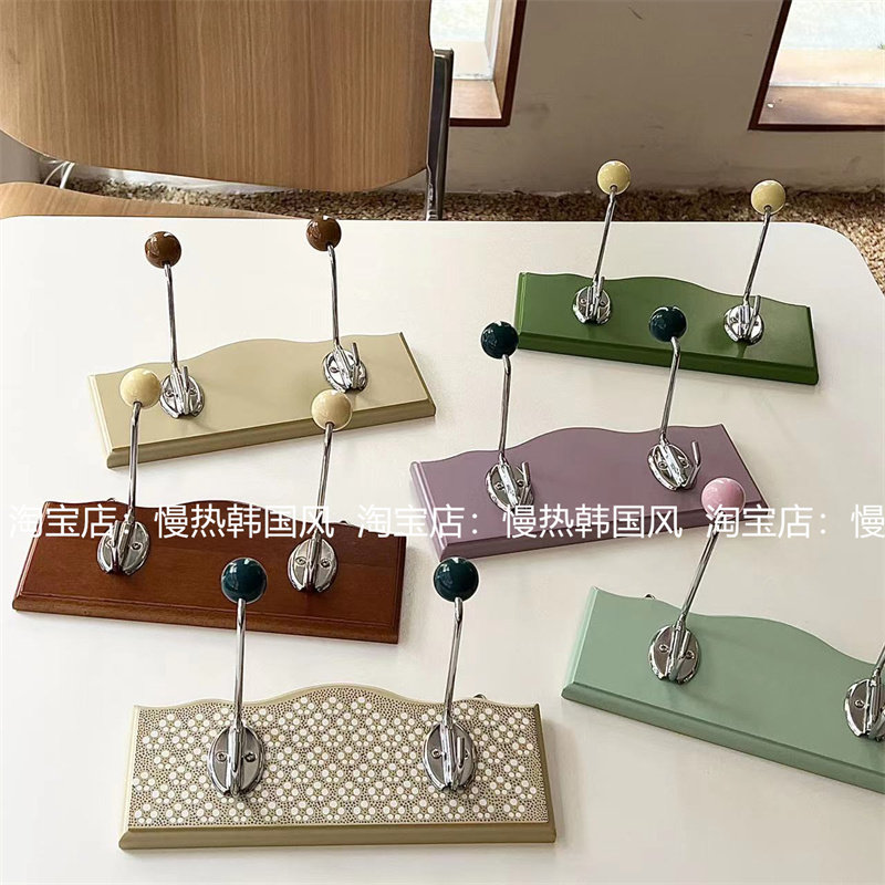 Slow Fever South Korea Wind Ins Wall-mounted Clog Hook Decorated Folk Cafe Clothing Store Medieval Solid Wood Hanger-Taobao