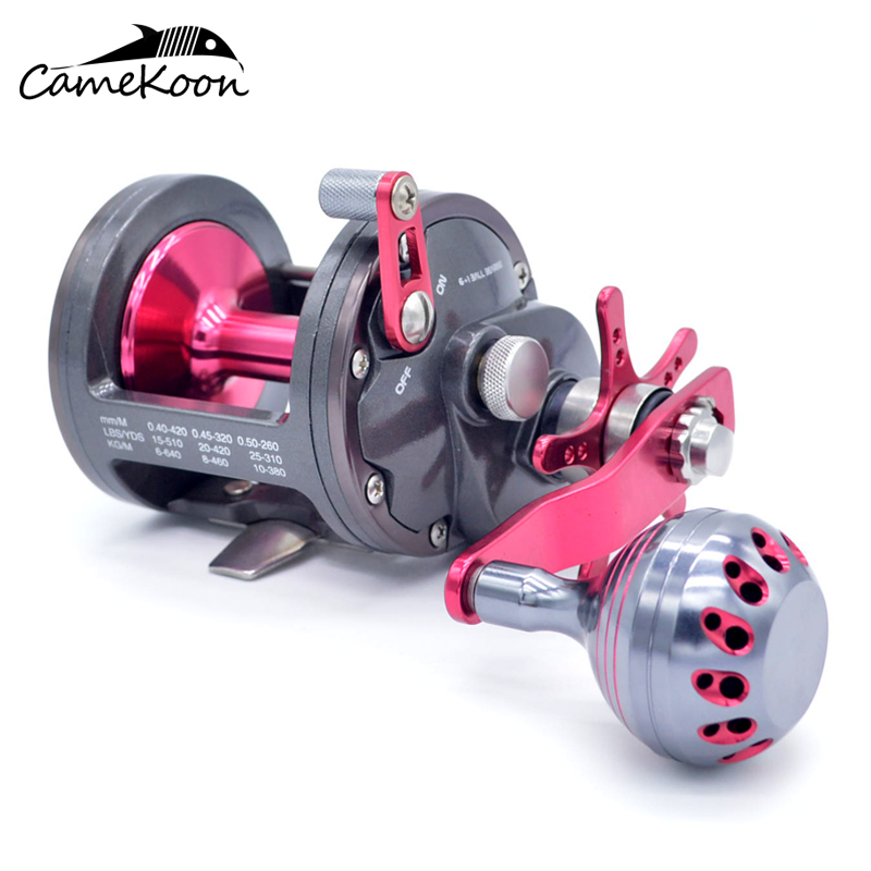 CAMEKOON All Metal Jigging Fishing Reel 62LB Carbon Drag Saltwater Trolling Reel
