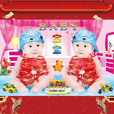 2021 painting doll stickers baby picture wall stickers baby photos poster wedding children portrait twins