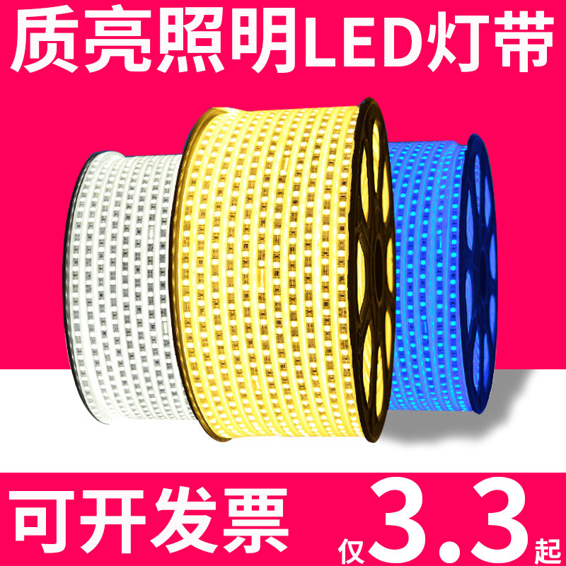 LED lights with living room ceiling lamp color color color line lamp super bright waterproof lamp 220v outdoor decoration light band