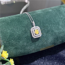 Mu Huang Jewelry Store 18K gold natural diamond jewelry design fashion yellow diamond necklace female live broadcast