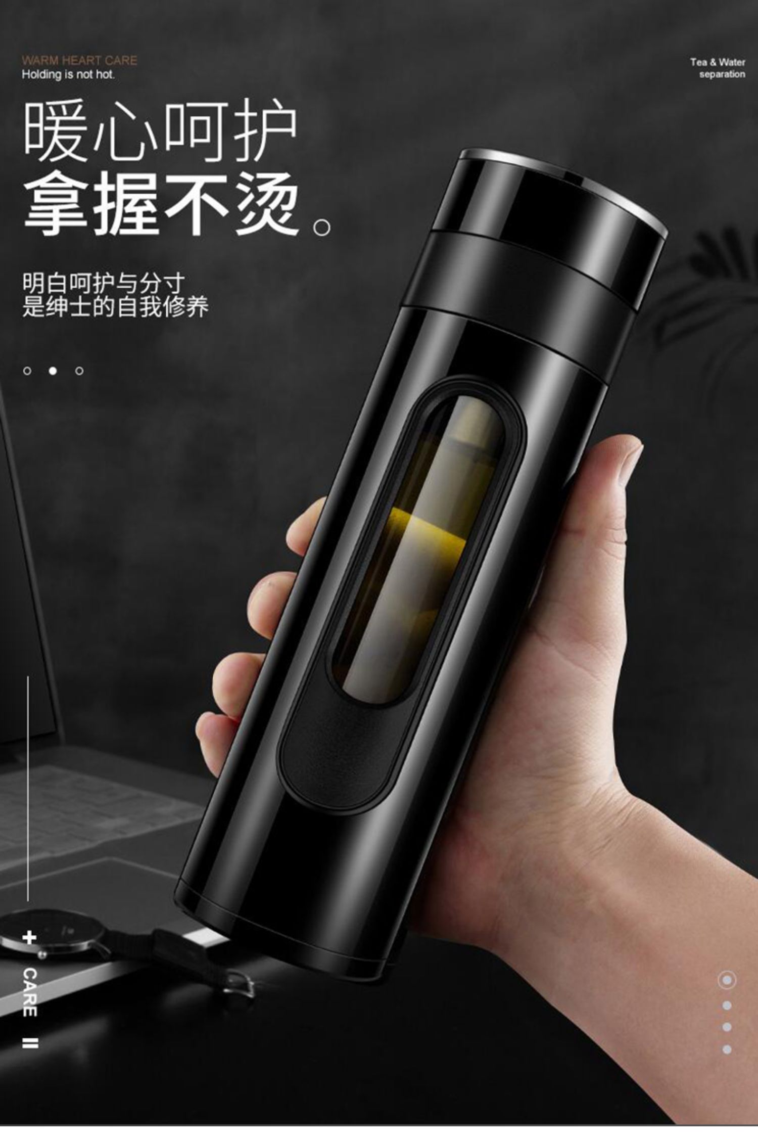 Kính nam sáng tạo hai lớp chống rơi xu hướng cá tính nữ bình nước cầm tay tách trà mùa hè tách trà - Tách bình đựng nước uống