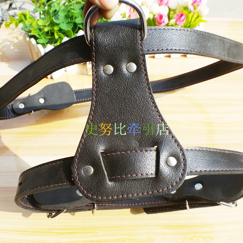 Collar new dog dog neck sleeve leash bulldog golden retriever chest back cowhide chest back vest