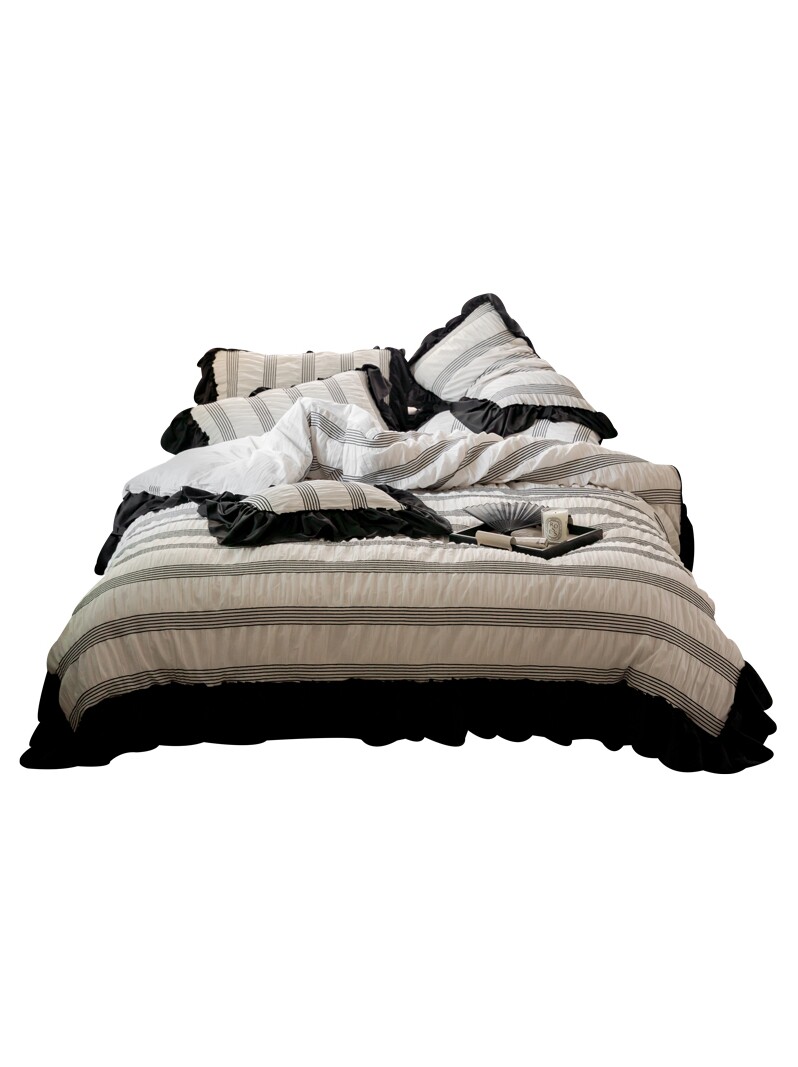 Cool Air French Four Piece Set Made of Pure Cotton 2023 New Water Wahable Cotton Bedclothe, Bedheet, and Quilt_voghion.com