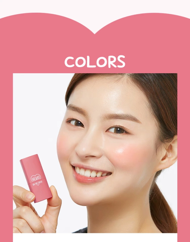 APIEU Áo Phổ biến Sửa chữa Dịch vụ tự nhiên Giữ ẩm Trang điểm khỏa thân Lasting Peach Heart Juice Moisturising Solid Blush Cream - Blush / Cochineal