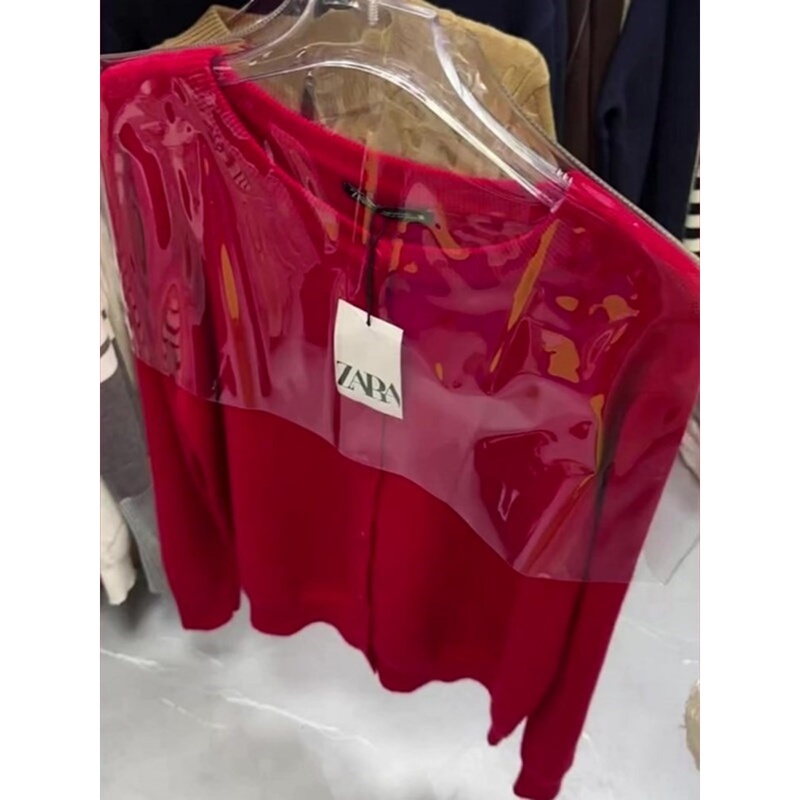 Hangzhou Sijiqing Light Luxury Women's Clothing Red Round-Neck Knitted Cardigan Sweater, Super Nice-Looking Soft and Cozy Jacket for Autumn and Winter