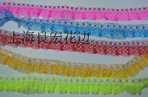 National Wind Silk with lace with bright sheet lace hair accessories Accessories Accessories Accessories 2 8CM Width (10 yards)