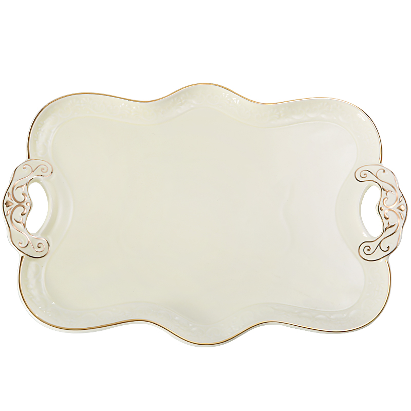 Those time ceramics European tea set tray rectangular English tea tray home water cup tea cup tray storage